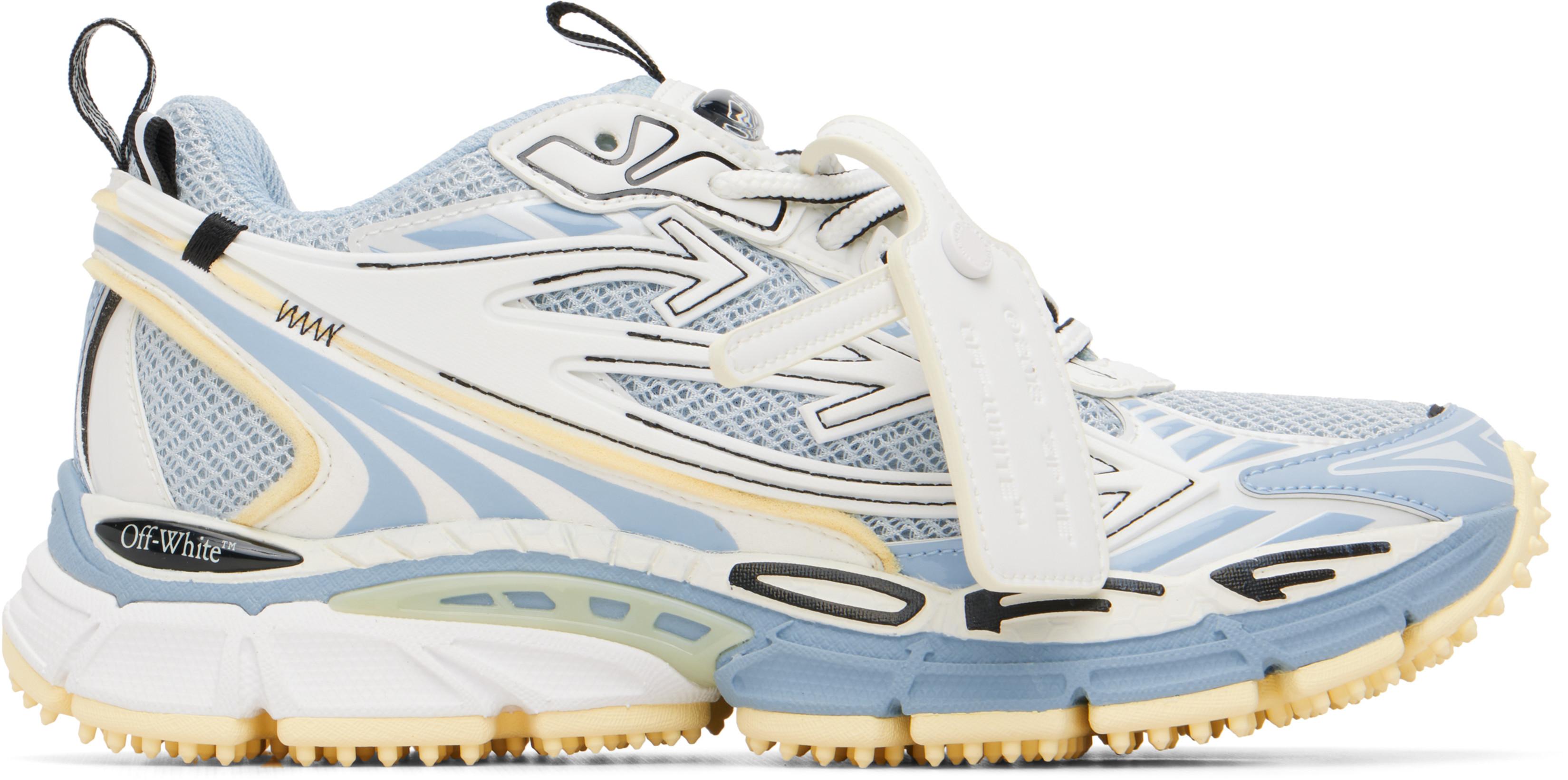 Blue & White 'Be Right Back' Sneakers by OFF-WHITE