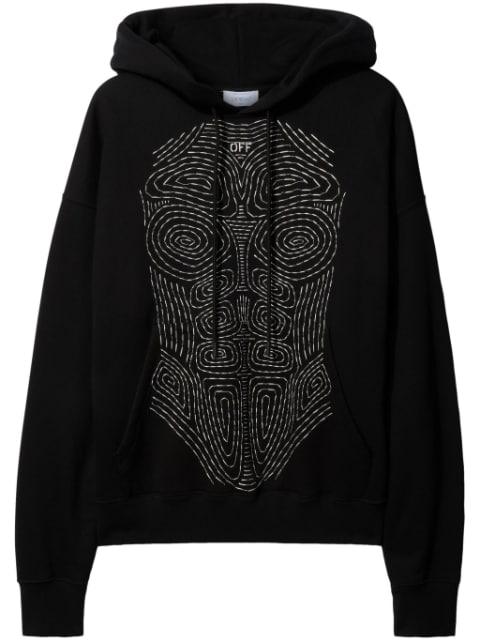 Body Stitch cotton hoodie by OFF-WHITE