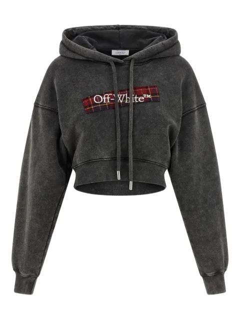 Bookish logo-patch hoodie by OFF-WHITE