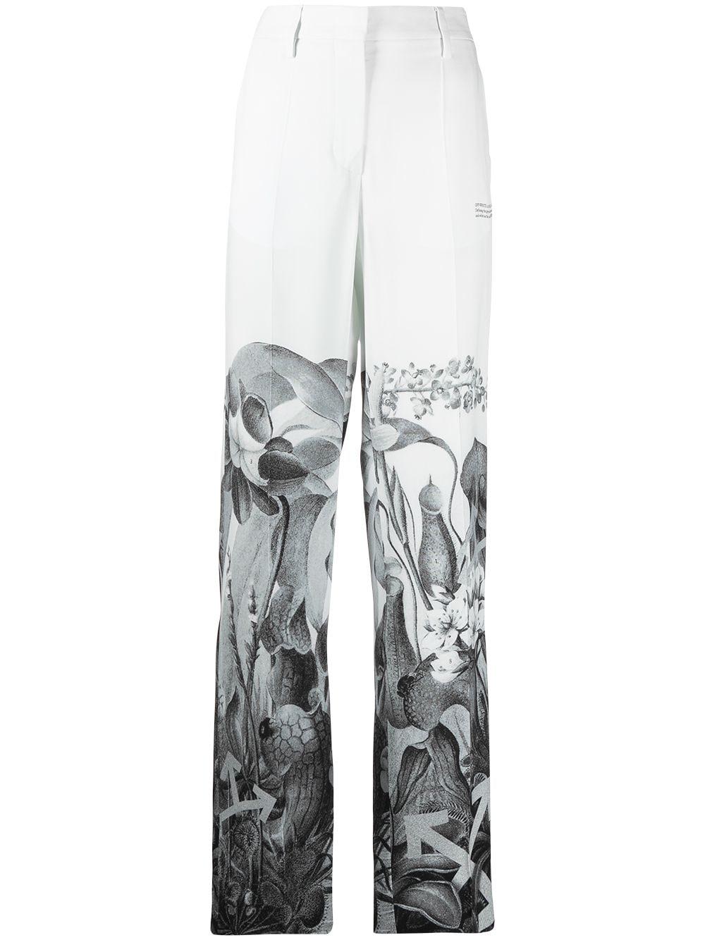 Botanical print straight-leg trousers by OFF-WHITE