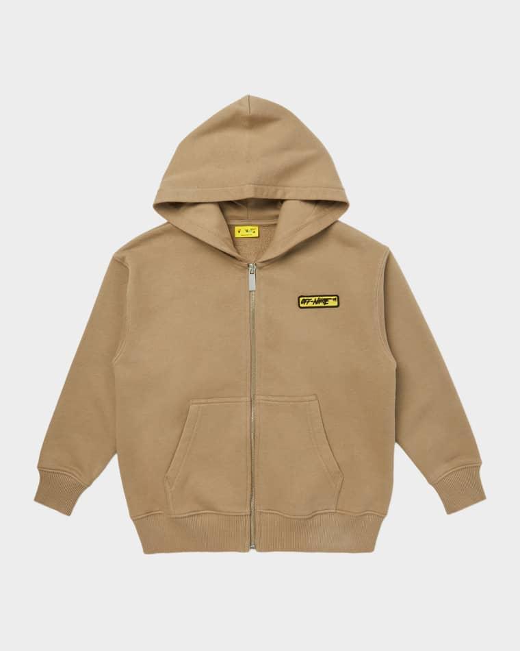Boy's Arrow Patch Logo Zip Hoodie, Size 4-12 by OFF-WHITE