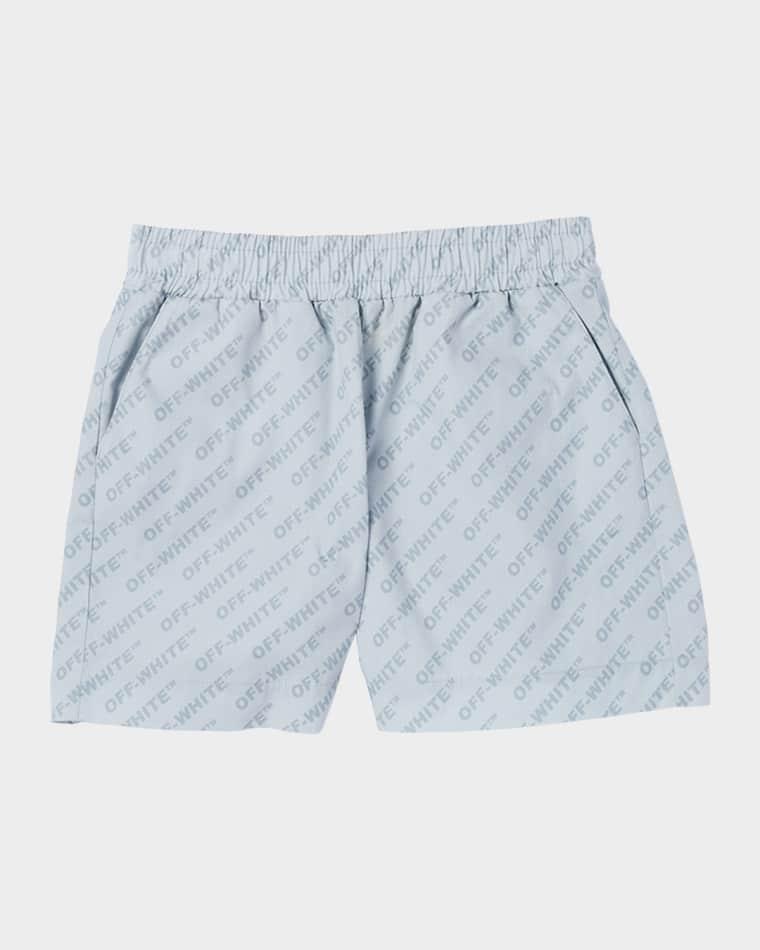Boy's Logo AOP Cotton Shorts, Size 14 by OFF-WHITE