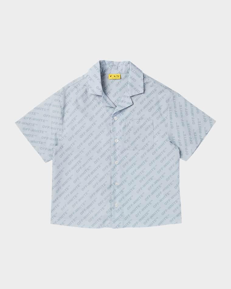 Boy's Logo Bowling Shirt, Size 14 by OFF-WHITE