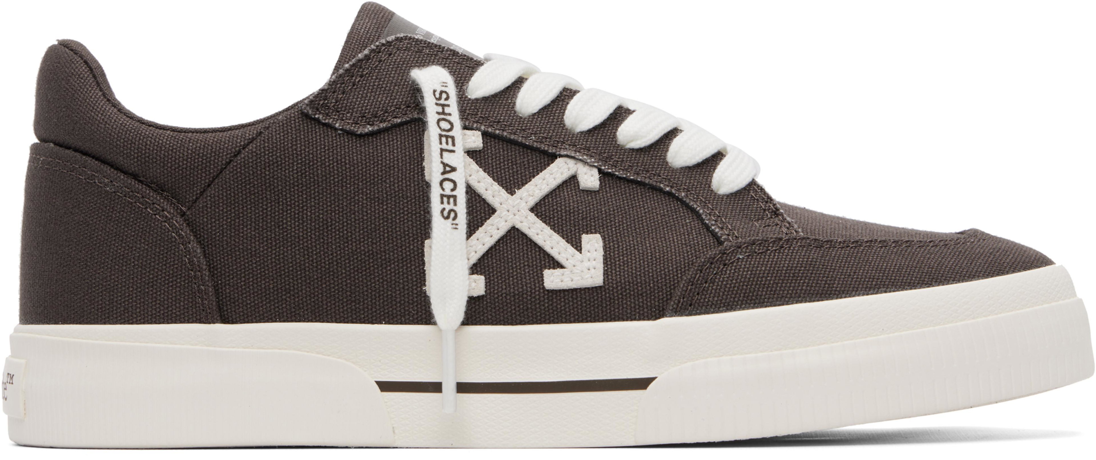 Brown Low Vulcanized Canvas Sneakers by OFF-WHITE