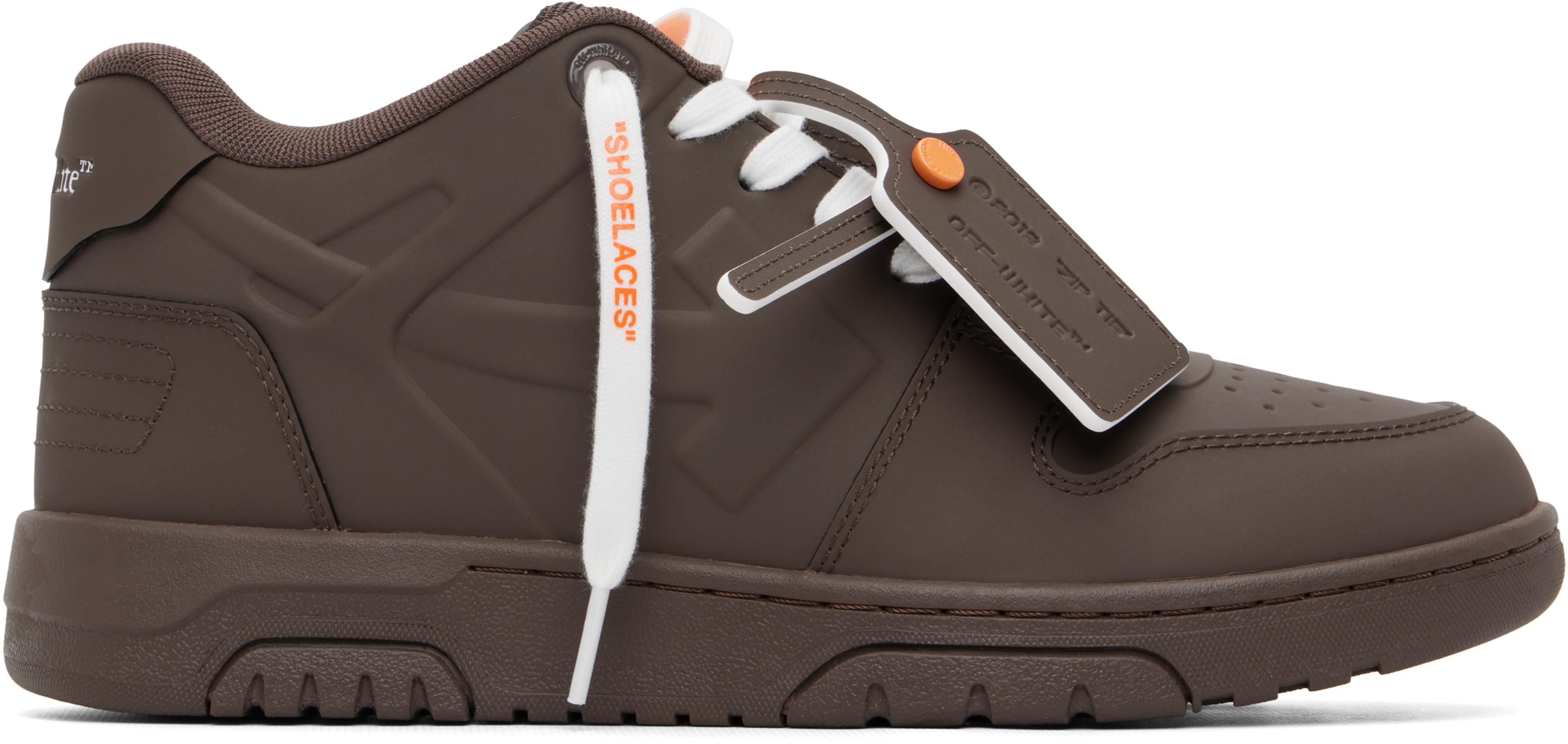 Brown 'Out Of Office' Molded Sneakers by OFF-WHITE
