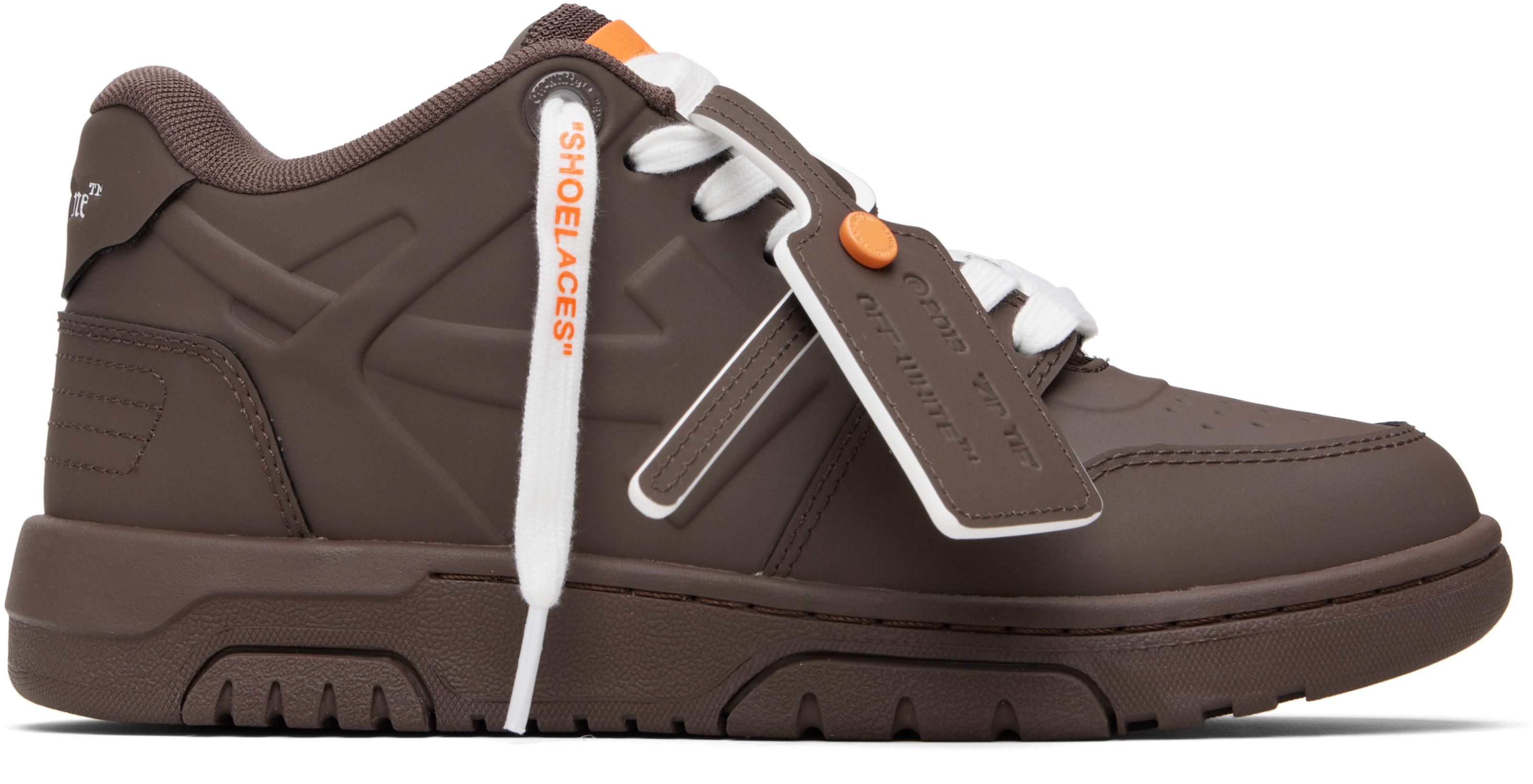Brown 'Out Of Office' Molded Sneakers by OFF-WHITE
