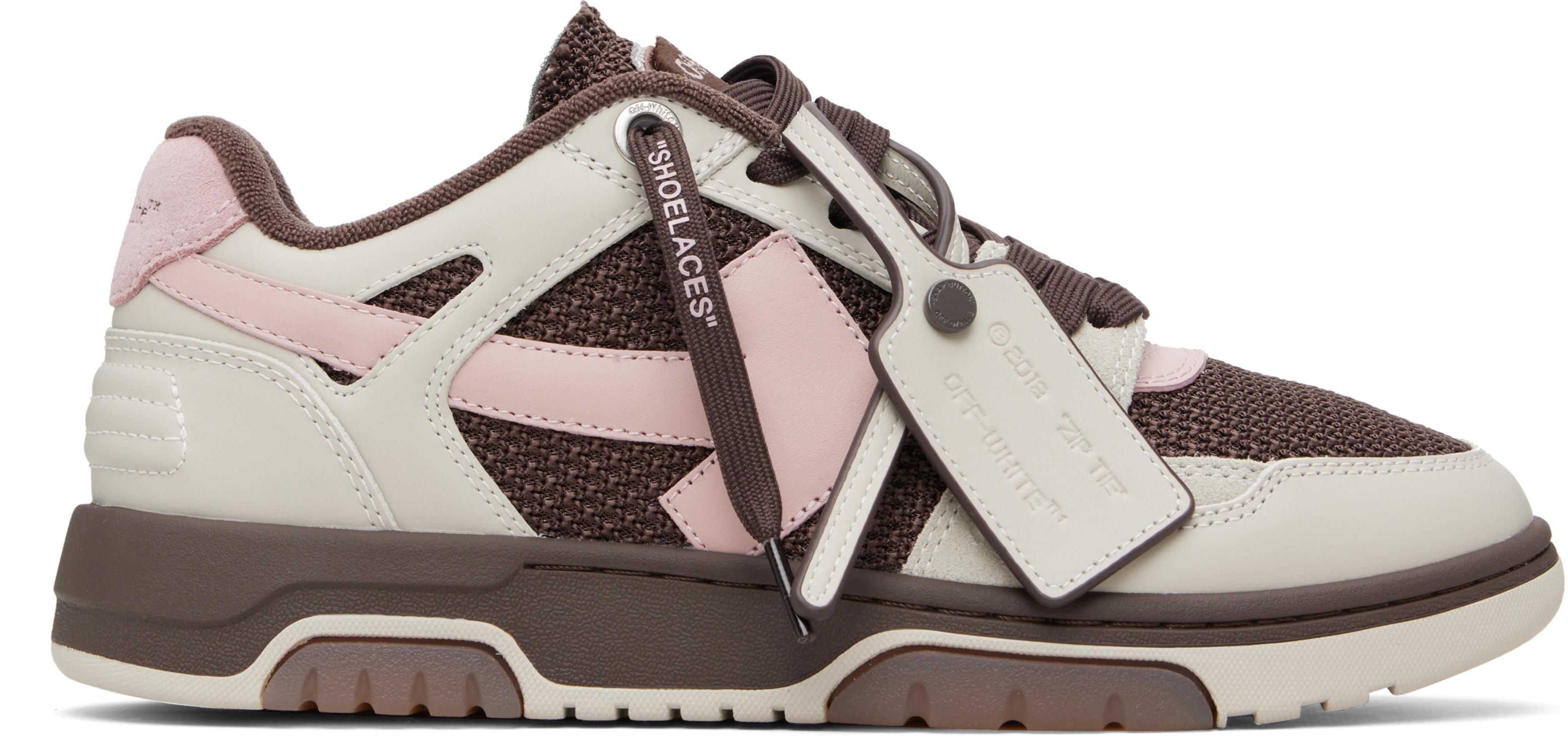Brown & Beige Slim 'Out Of Office' Sneakers by OFF-WHITE