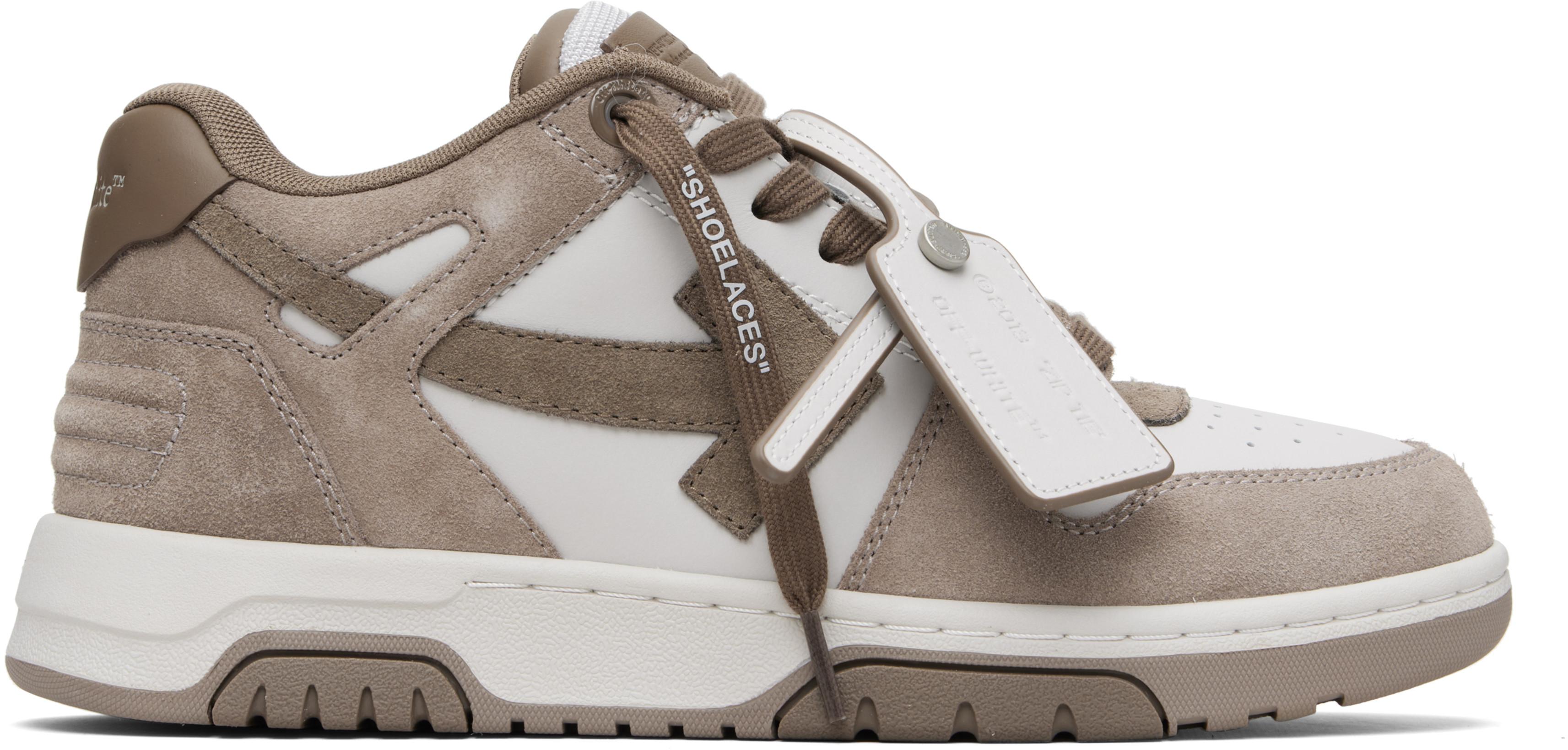 Brown & White 'Out Of Office' Sneakers by OFF-WHITE