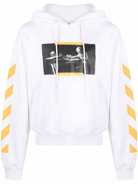 Caravaggio painting Diag-stripe hoodie by OFF-WHITE