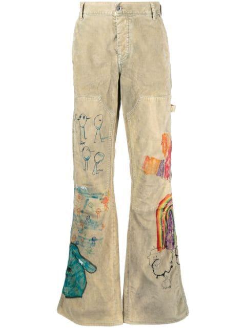 Cartoon flared carpenter pants by OFF-WHITE