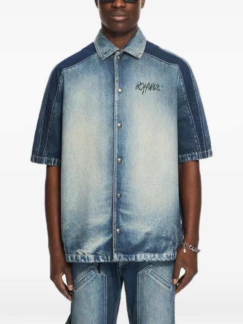 Cherry short-sleeve denim shirt by OFF-WHITE