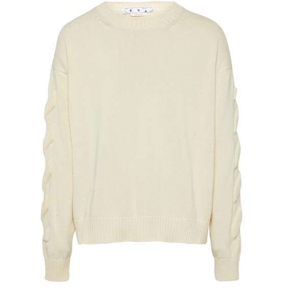 Crew neck sweater in 3d diag knit by OFF-WHITE