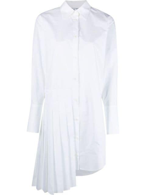 Diag plissé cotton shirt dress by OFF-WHITE