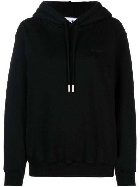 Diag-print cotton hoodie by OFF-WHITE