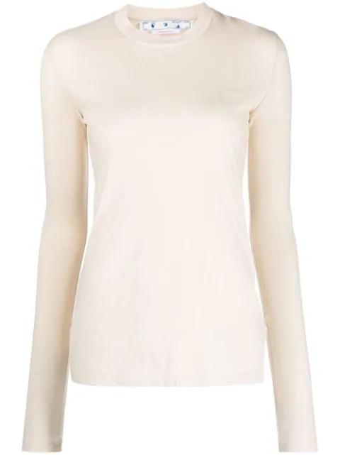 Diag-print long-sleeve T-shirt by OFF-WHITE