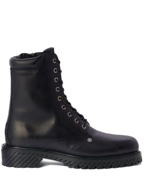 Diag-sole lace-up combat boots by OFF-WHITE