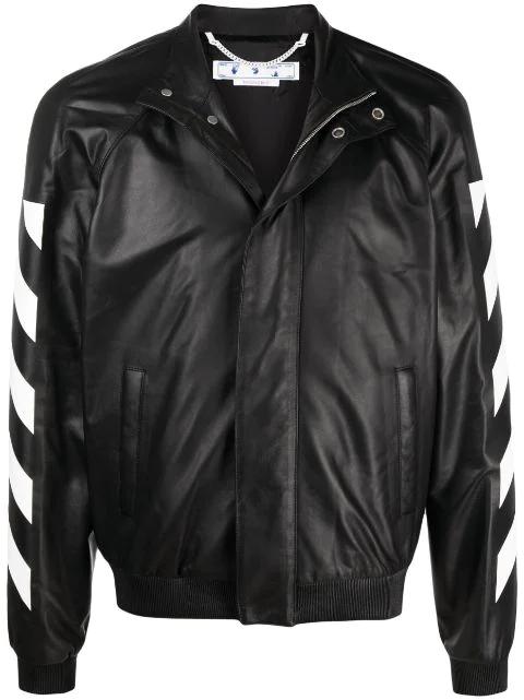 Diag-stripe leather jacket by OFF-WHITE
