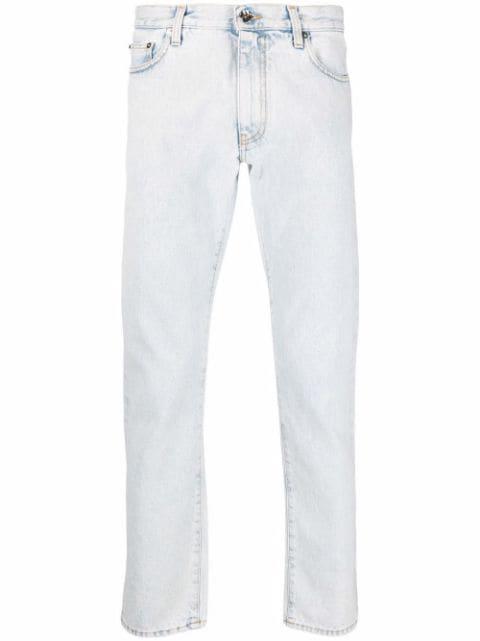 Diag-stripe print slim fit jeans by OFF-WHITE
