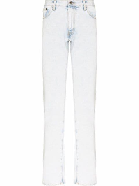 Diag-stripe print slim fit jeans by OFF-WHITE