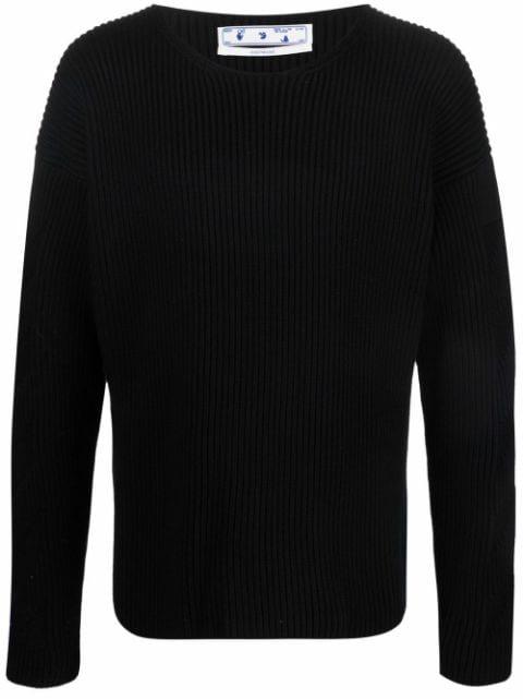 Diag stripe round-neck jumper by OFF-WHITE