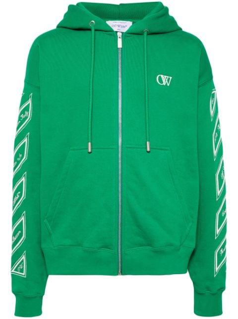 Diag-stripe zip-up hoodie by OFF-WHITE