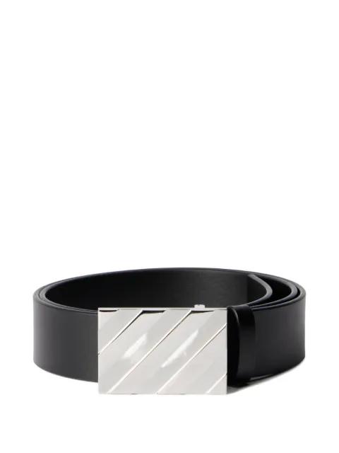 Diagonal buckle leather belt by OFF-WHITE
