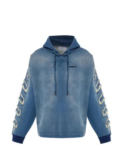 Diagonals frayed hoodie by OFF-WHITE