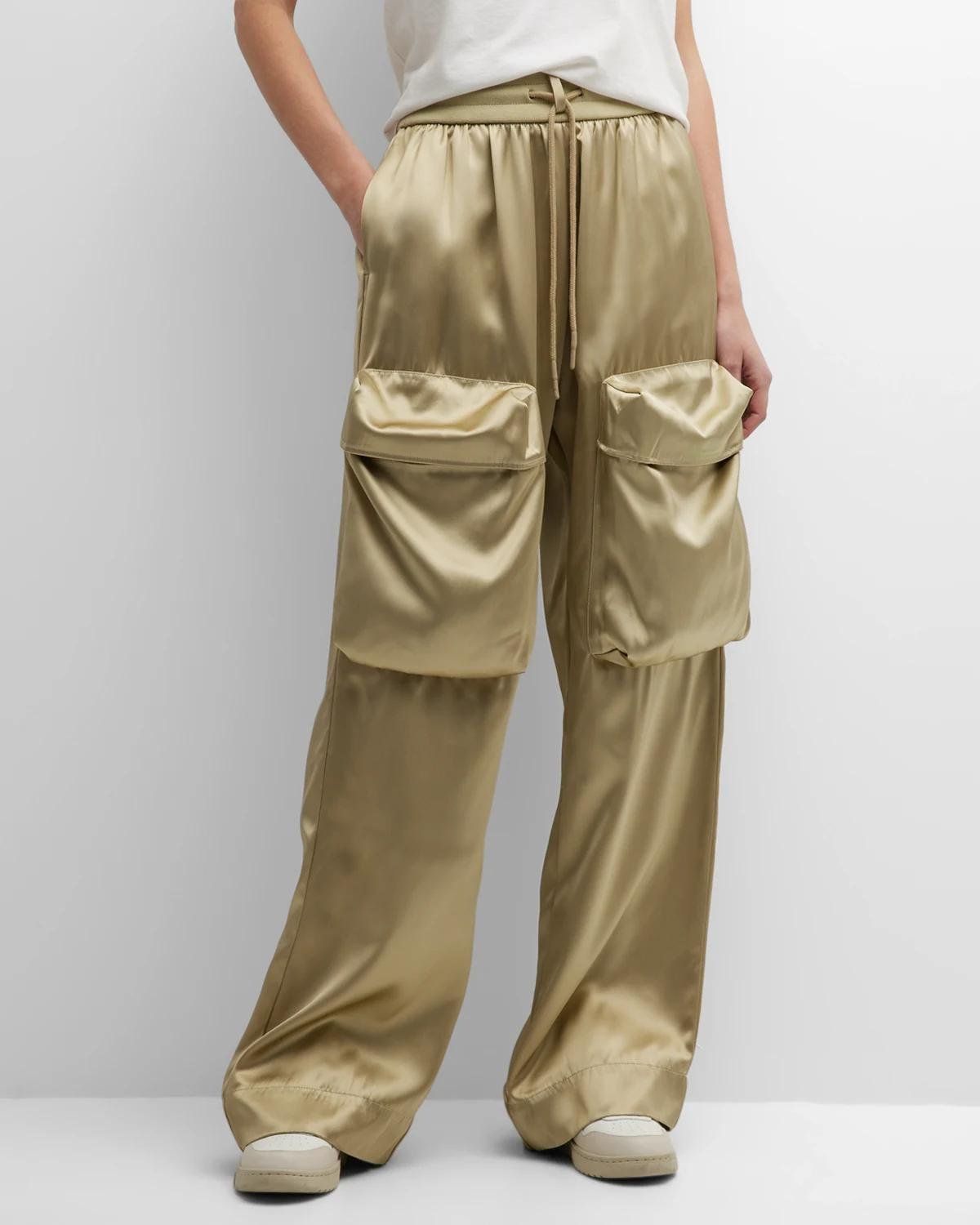 Duchesse Satin Wide-Leg Cargo Pants by OFF-WHITE