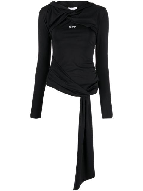 Fluid Jer Twist hoodied top by OFF-WHITE