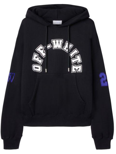 Football-print cotton hoodie by OFF-WHITE