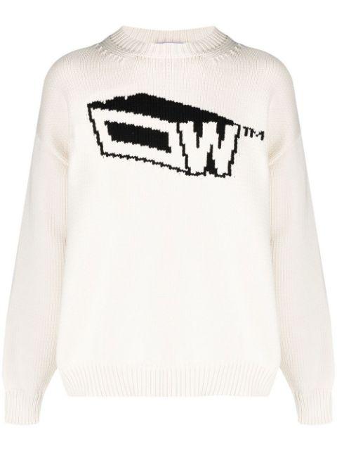 Graffiti Zine intarsia-logo knitted jumper by OFF-WHITE