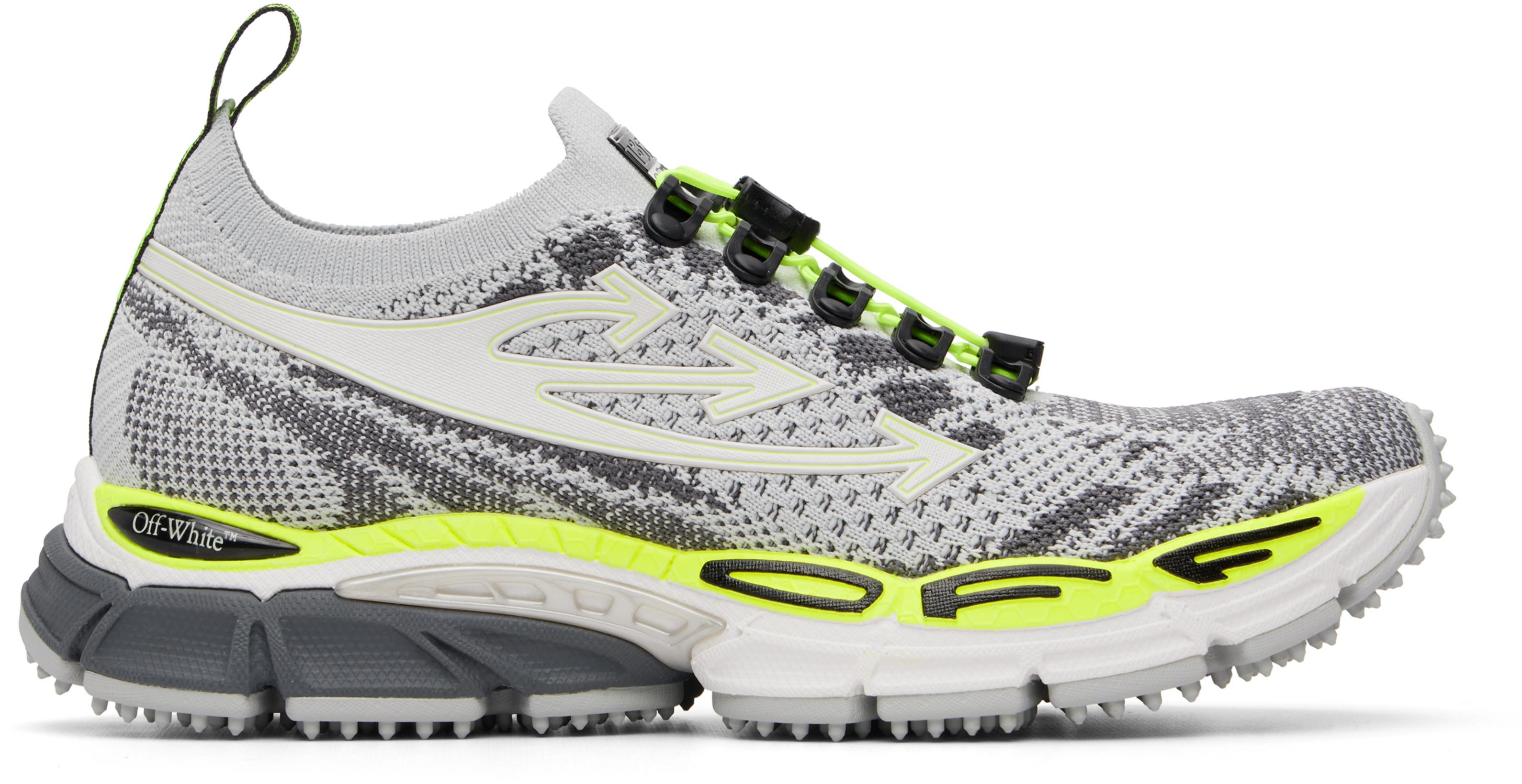 Gray 'Be Right Back' Knit Sneakers by OFF-WHITE