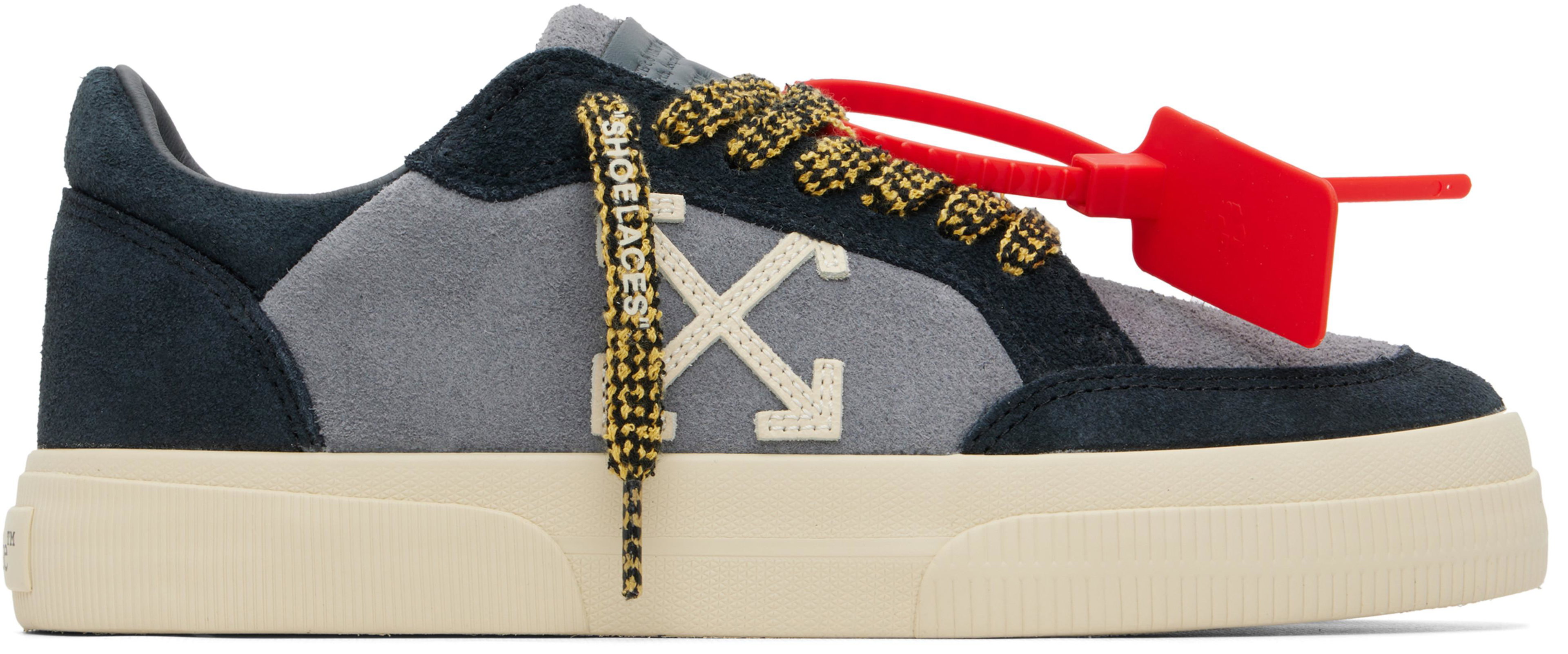 Gray Vulcanized Low Suede Sneakers by OFF-WHITE