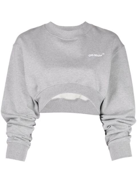 Helvetic cropped crew neck sweatshirt by OFF-WHITE