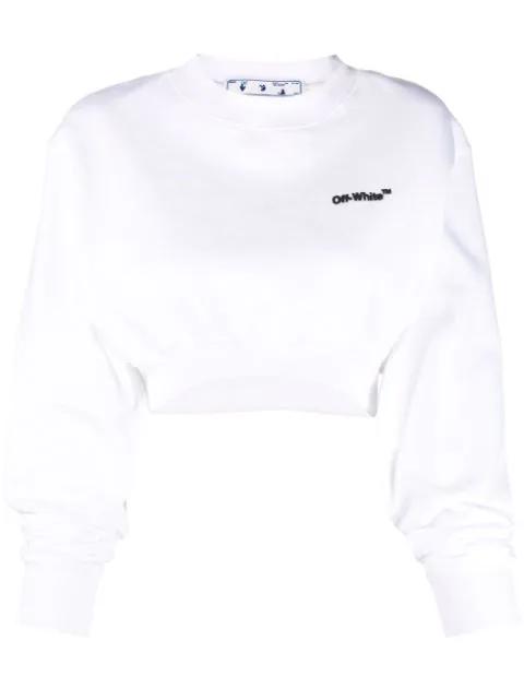 Helvetica cropped sweatshirt by OFF-WHITE