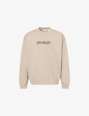 Heraldic Arrows Crewneck Cotton Sweatshirt by OFF-WHITE