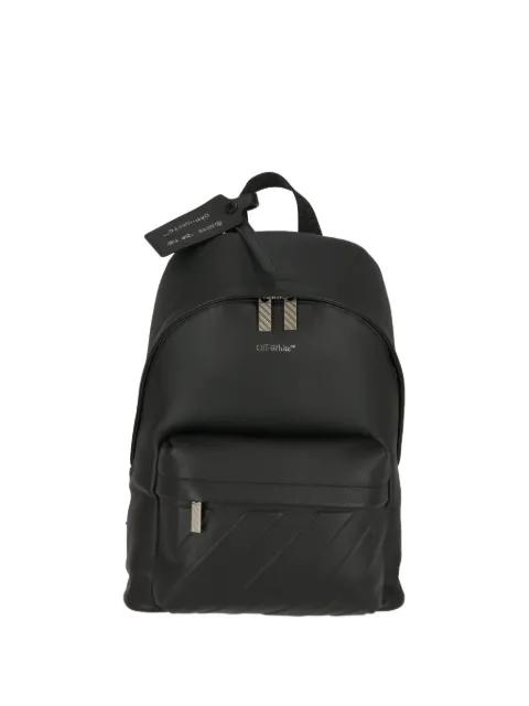 Industrial-strap pebbled-leather backpack by OFF-WHITE