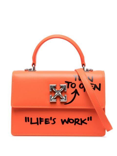 Jitney 1.4 leather top-handle bag by OFF-WHITE
