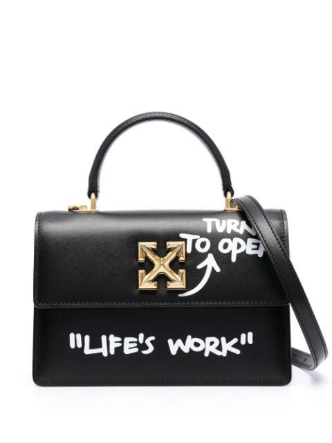 Jitney 1.4 leather tote bag by OFF-WHITE