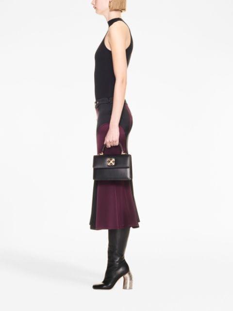 Jitney arrows-plaque leather tote bag by OFF-WHITE