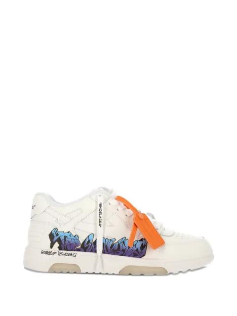 M-Out Of Office graffiti-design leather sneakers by OFF-WHITE