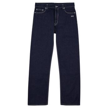Men's Embroidered Cotton Loose-Fit Straight-Leg Jeans by OFF-WHITE