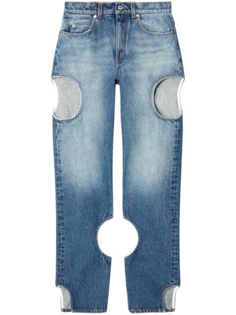 Meteor cut-out straight-leg jeans by OFF-WHITE