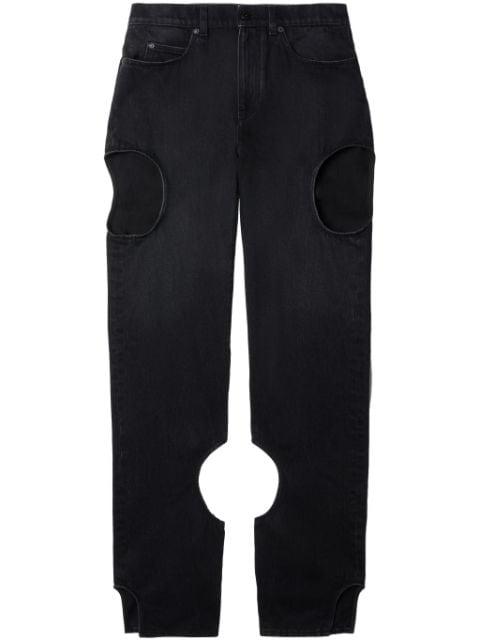 Meteor cut-out straight-leg jeans by OFF-WHITE