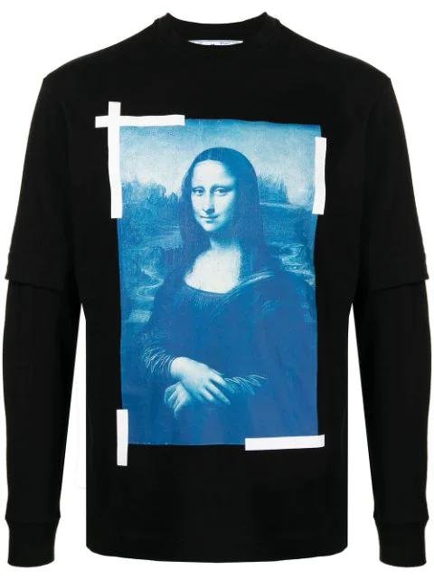Monalisa print long-sleeve T-shirt by OFF-WHITE