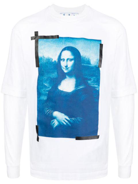 Monalisa-print long-sleeve cotton T-shirt by OFF-WHITE