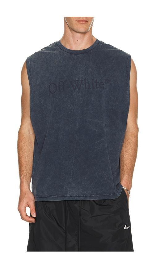 OFF-WHITE Laundry Sleeveless Tee in Blue by OFF-WHITE