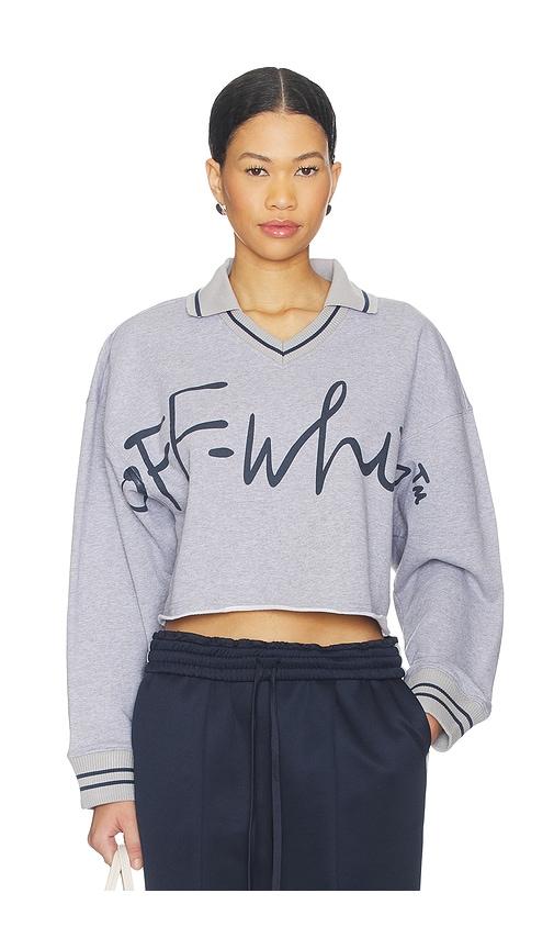 OFF-WHITE Script Polo Sweatshirt in Grey by OFF-WHITE