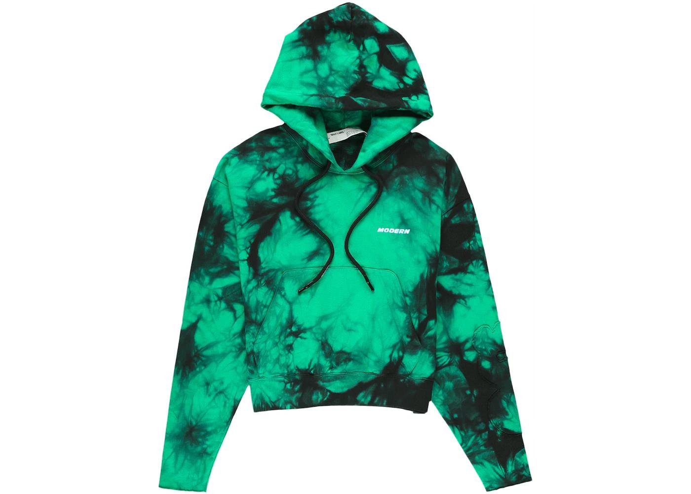 OFF-WHITE Tie Dye Contour Hoodie Mint by OFF-WHITE