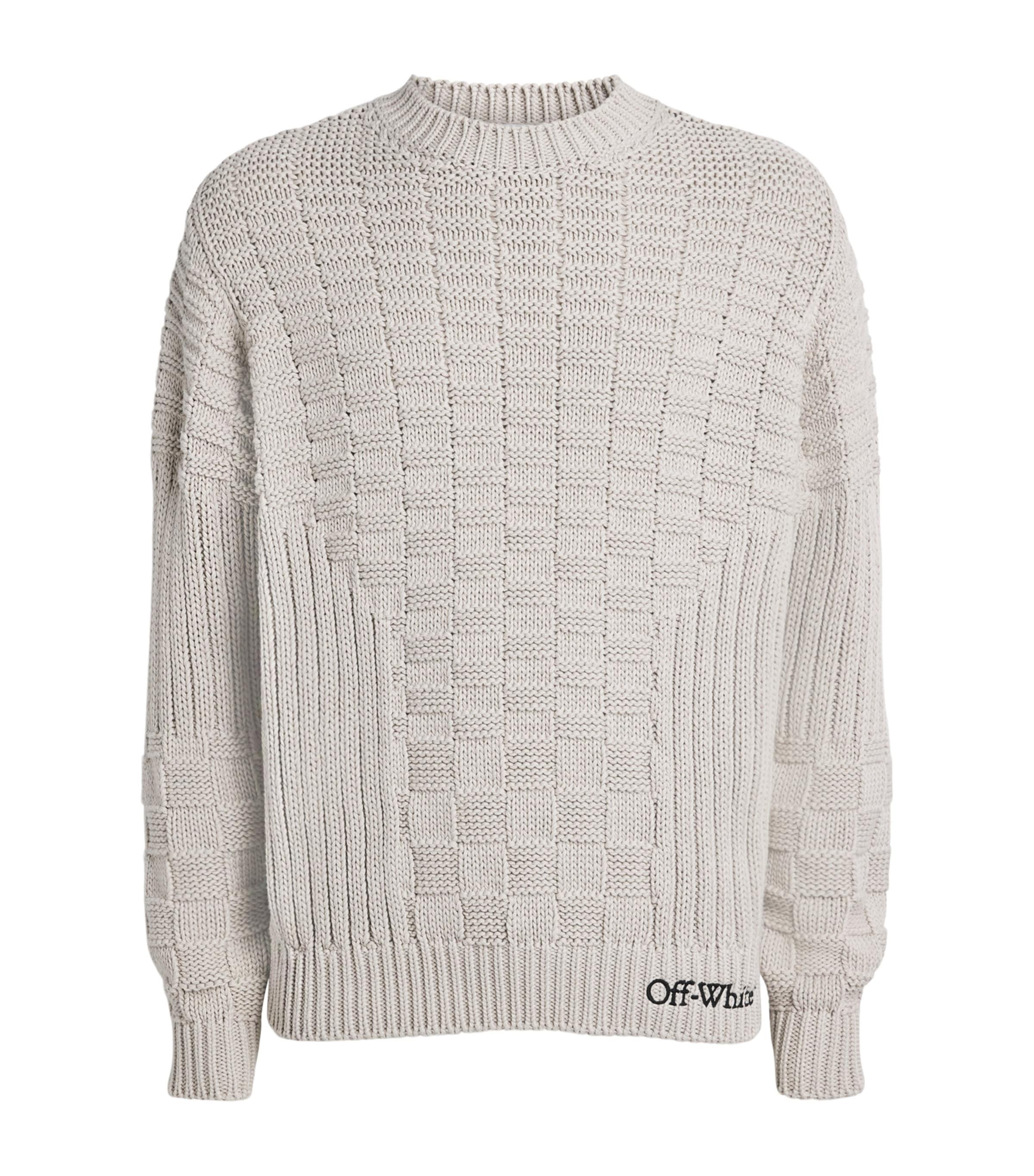 Off-White Cotton 3D Stitch Sweater by OFF-WHITE